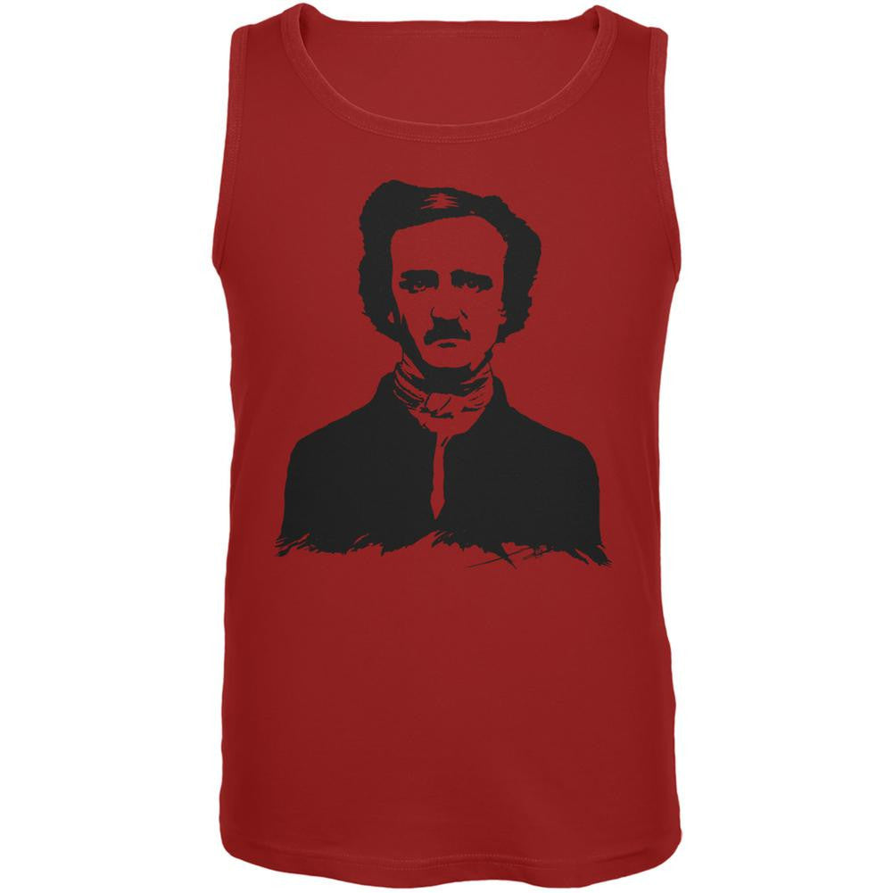 Halloween Edgar Allen Poe Red Adult Tank Top Men's Tank Tops Old Glory 2XL Red