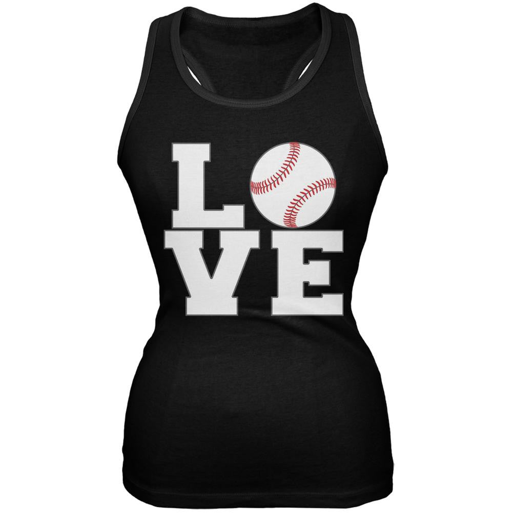 Baseball Love Black Juniors Soft Tank Top Juniors Tank Tops Old Glory 2XL Black