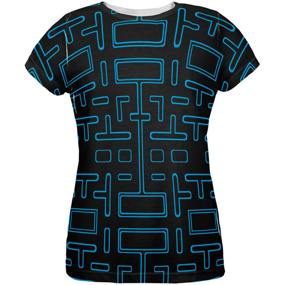 Video Game Maze All Over Womens T-Shirt Women's T-Shirts Old Glory 2XL Multi