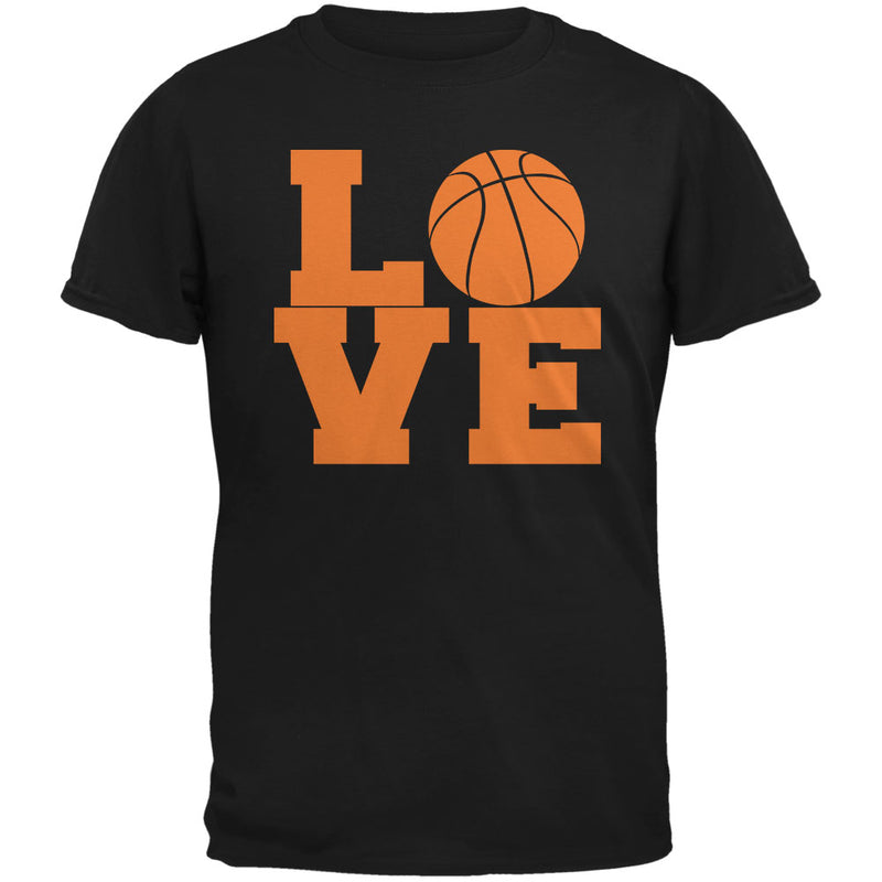 Basketball Love Black Adult T-Shirt Men's T-Shirts Old Glory 3XL Black