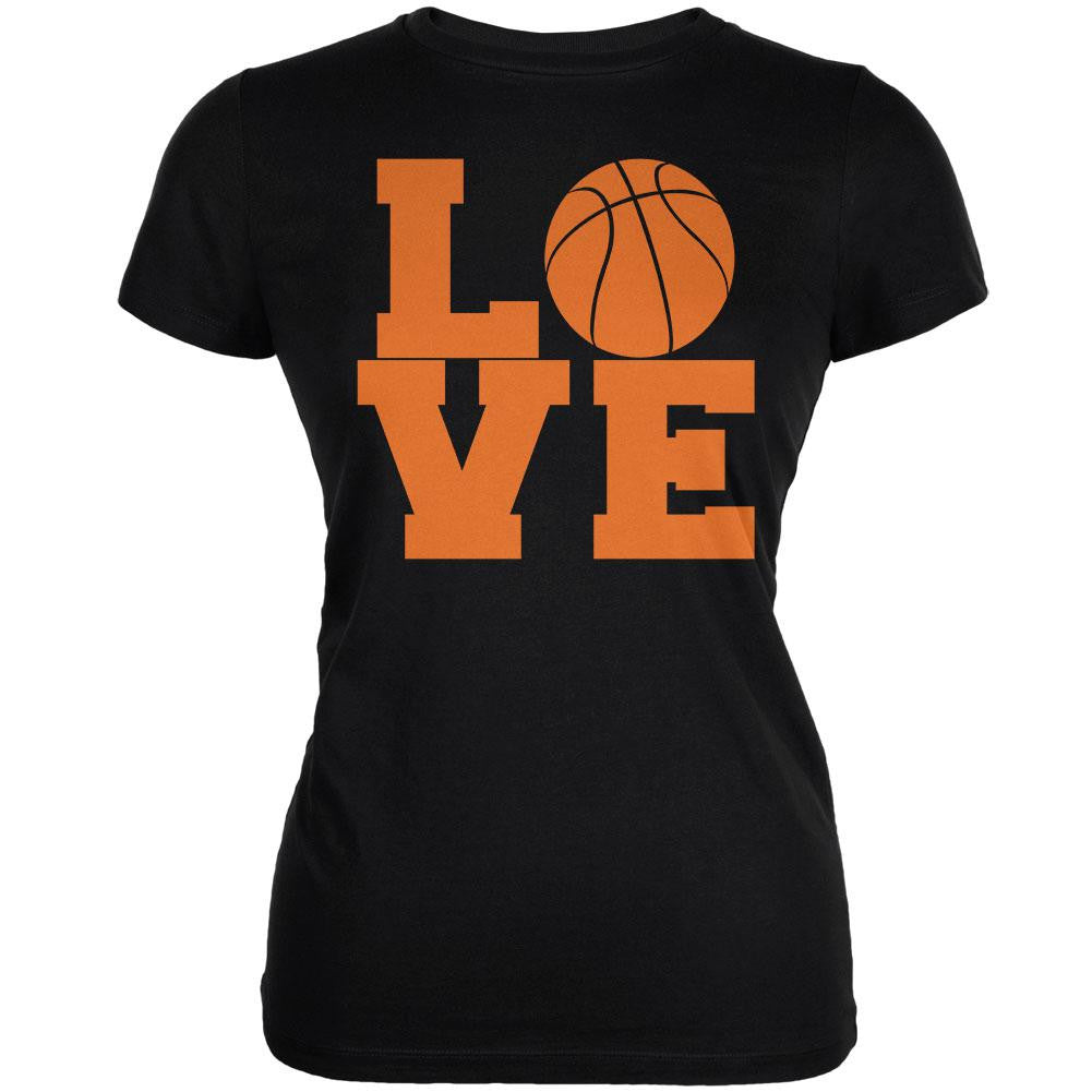 Basketball Love Black Juniors Soft T-Shirt Juniors T-Shirts Old Glory 2XL Black