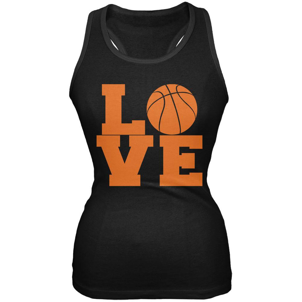 Basketball Love Black Juniors Soft Tank Top Juniors Tank Tops Old Glory 2XL Black