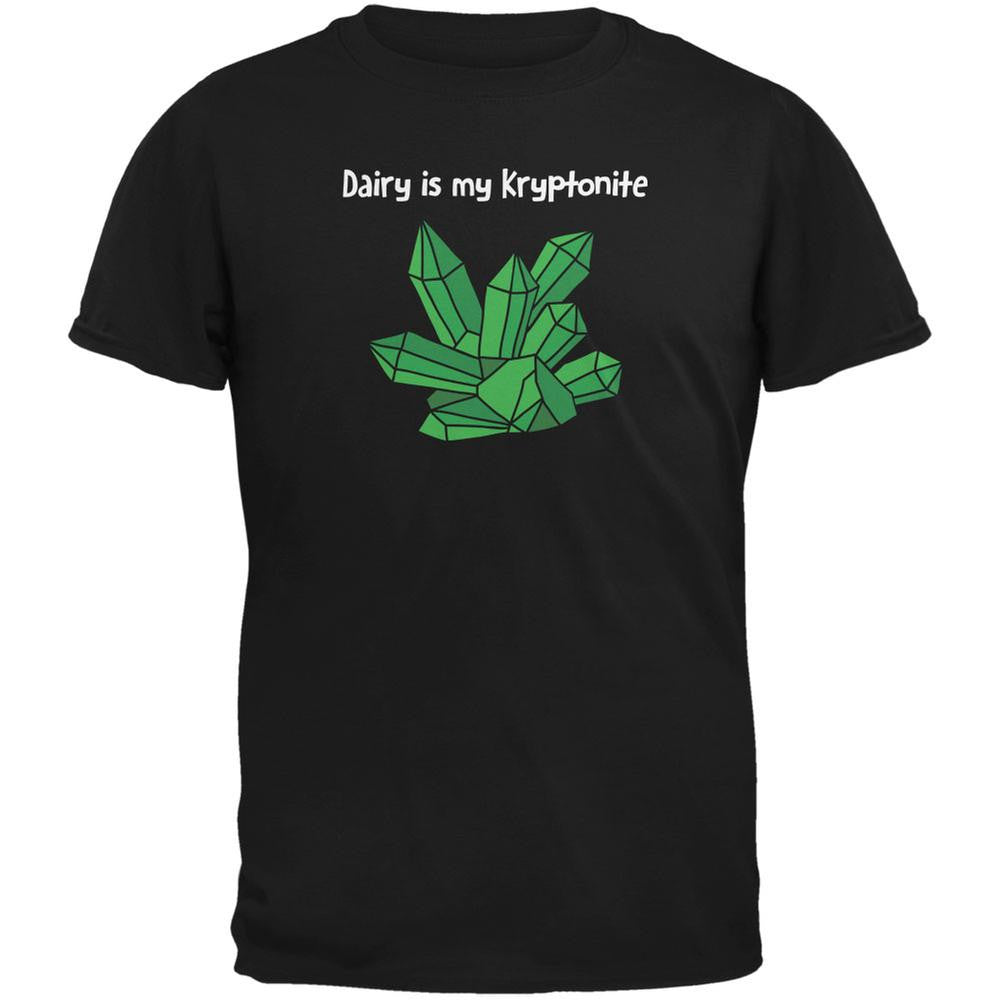 Dairy is My Kryptonite Black Adult T-Shirt Men's T-Shirts Old Glory SM Black