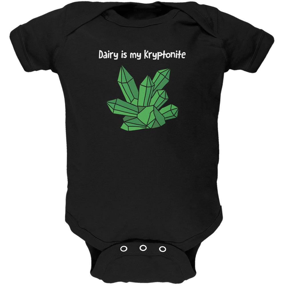 Dairy is My Kryptonite Black Soft Baby One Piece Baby One Piece Old Glory 0-3M Black