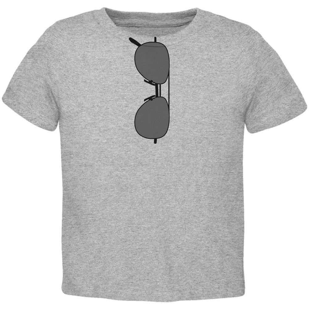 Halloween Aviator Sunglasses Cool Kid Costume Heather Toddler T-Shirt Toddler T-Shirts Old Glory 2T Grey
