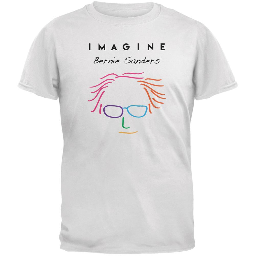 Election 2016 Bernie Sanders Imagine White Adult T-Shirt Men's T-Shirts Old Glory 2XL White