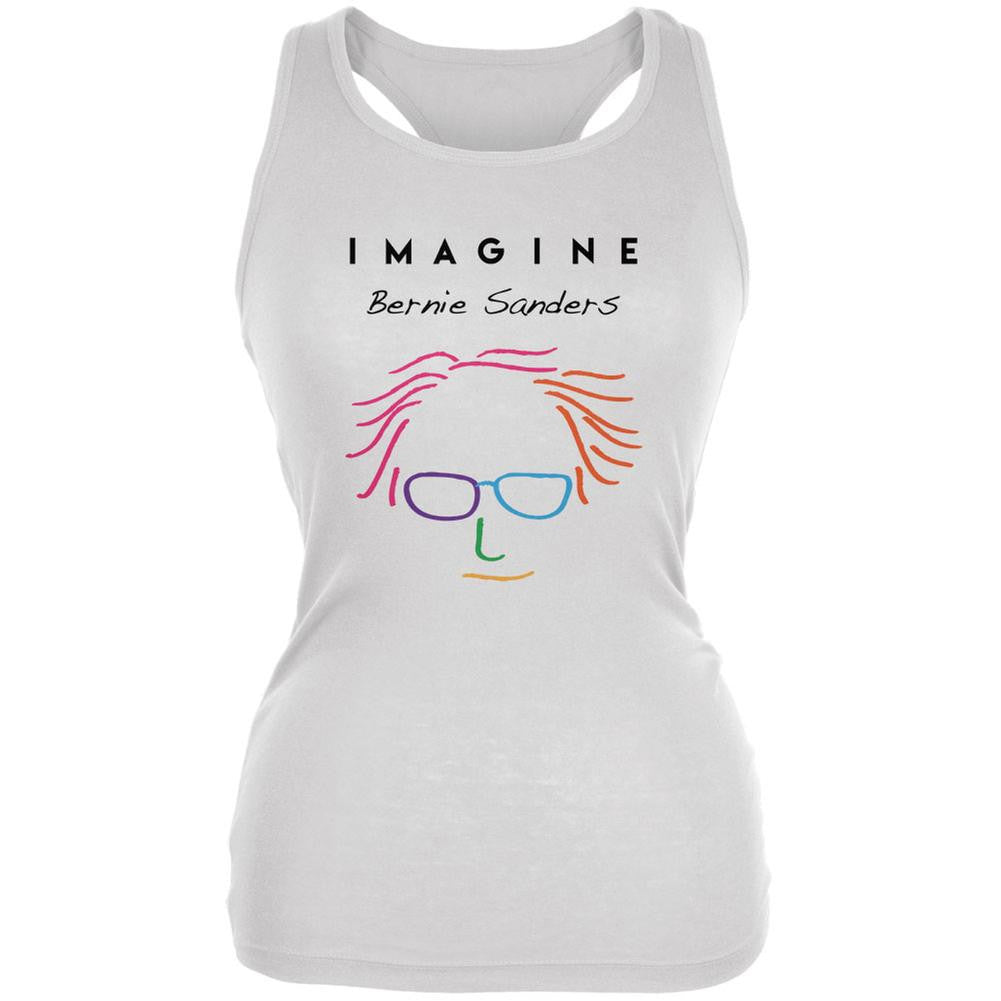 Election 2016 Bernie Sanders Imagine White Juniors Soft Tank Top Juniors Tank Tops Old Glory 2XL White