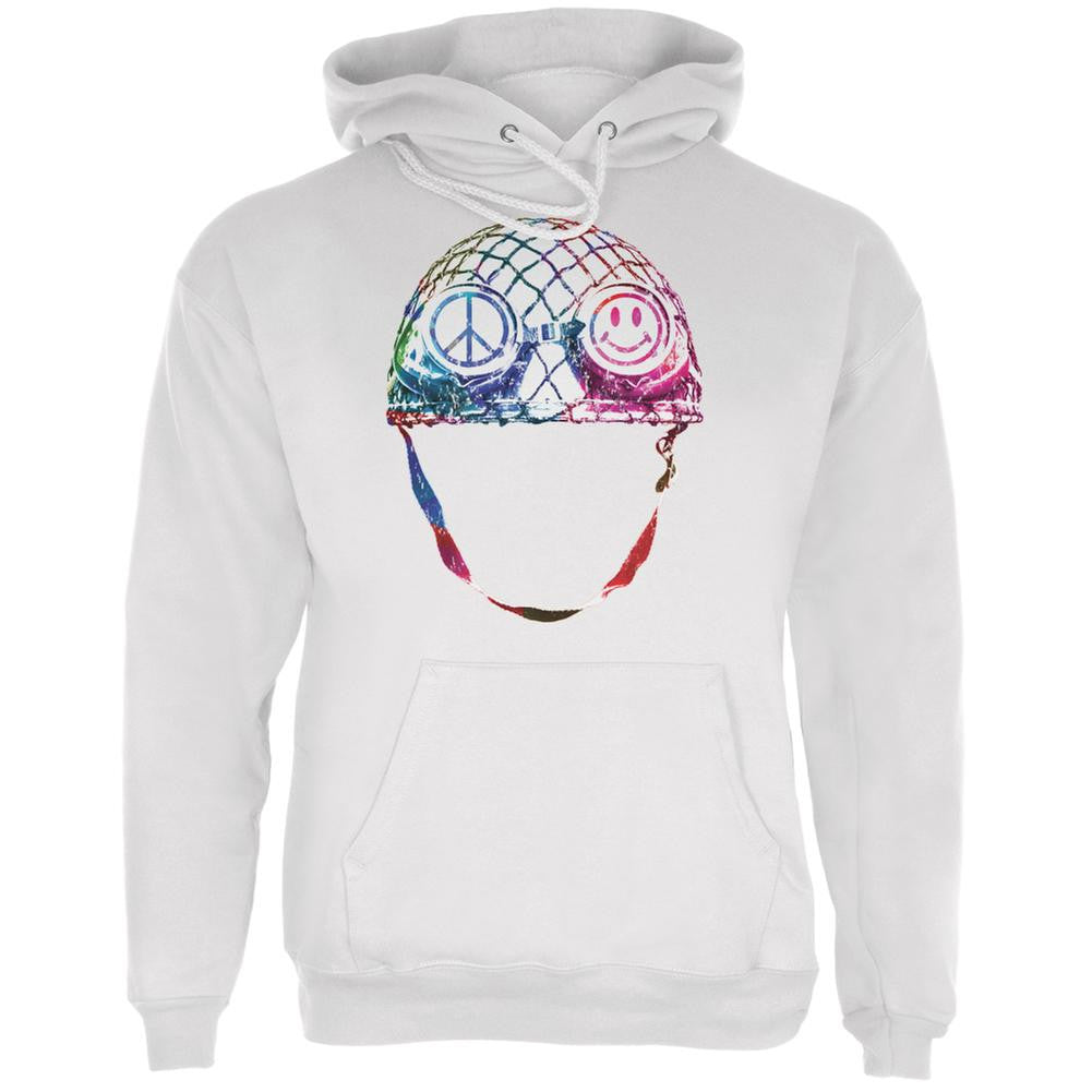 Warrior of Peace Helmet White Adult Hoodie Men's Hoodies Old Glory LG White