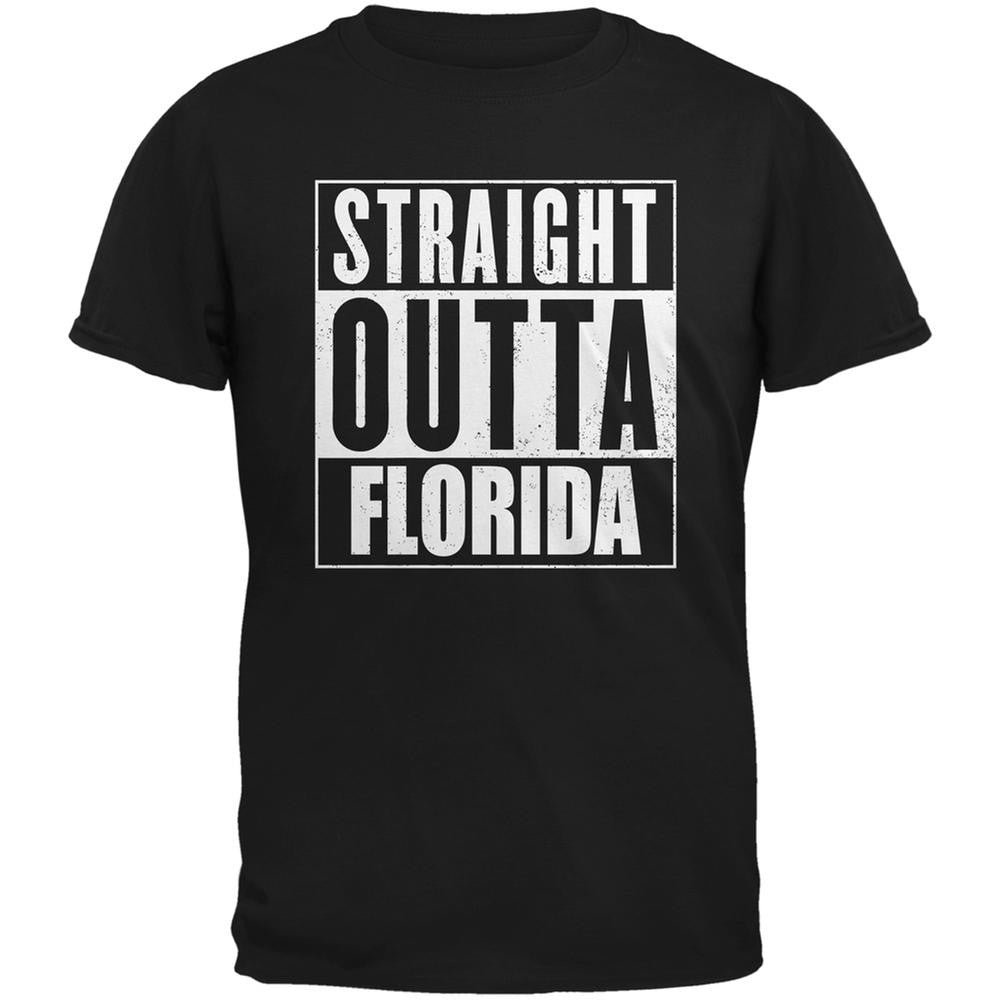Straight Outta Florida Black Adult T-Shirt Men's T-Shirts Old Glory 2XL Black