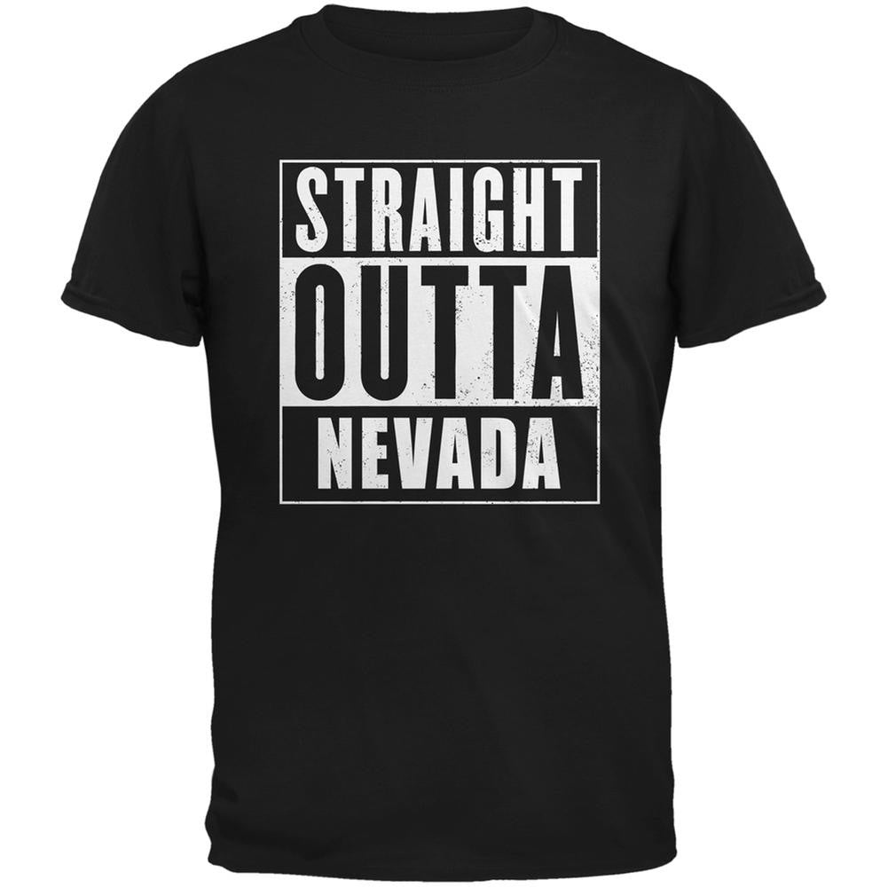 Straight Outta Nevada Black Adult T-Shirt Men's T-Shirts Old Glory 2XL Black