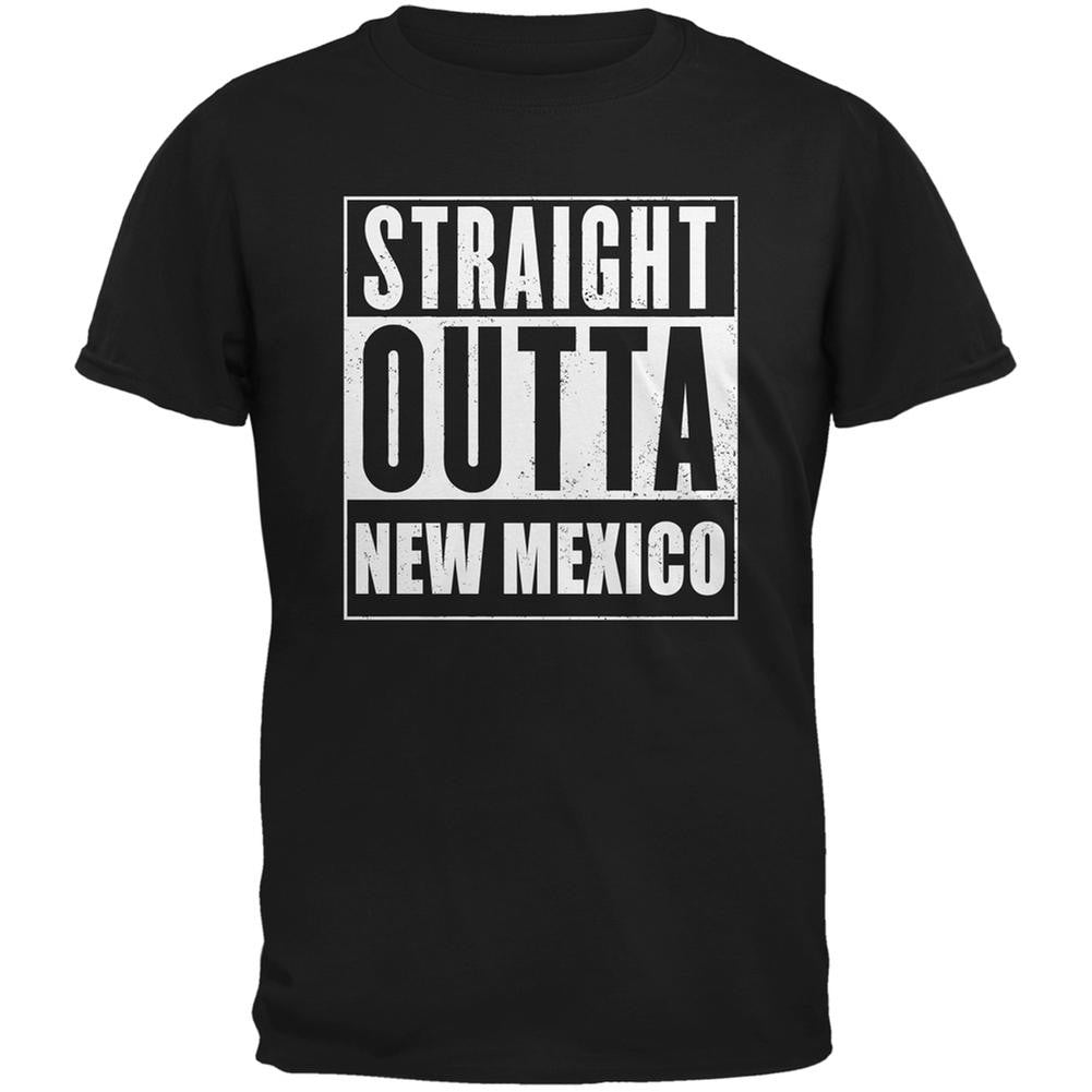 Straight Outta New Mexico Black Adult T-Shirt Men's T-Shirts Old Glory 2XL Black