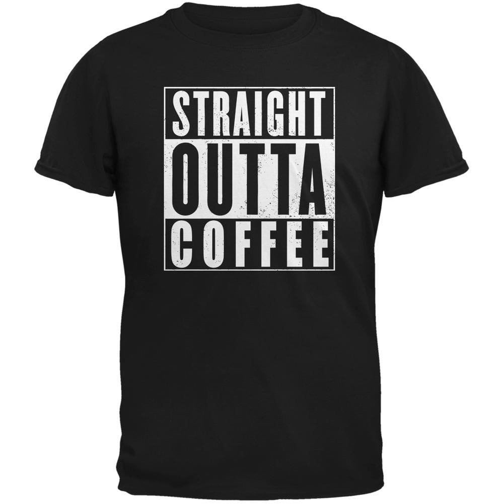 Straight Outta Coffee Funny Black Adult T-Shirt Men's T-Shirts Old Glory 2XL Black