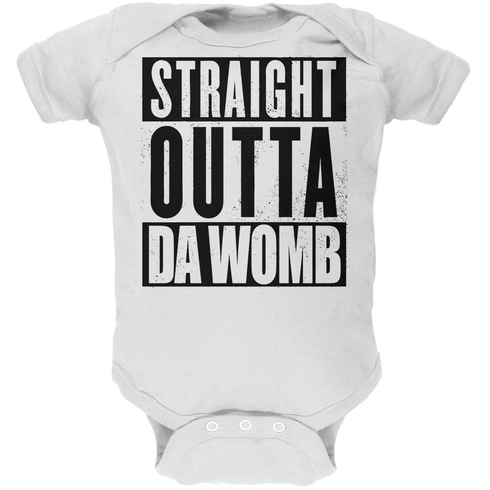Straight Outta Da Womb Funny White Soft Baby One Piece Baby One Piece Old Glory 0-3M White