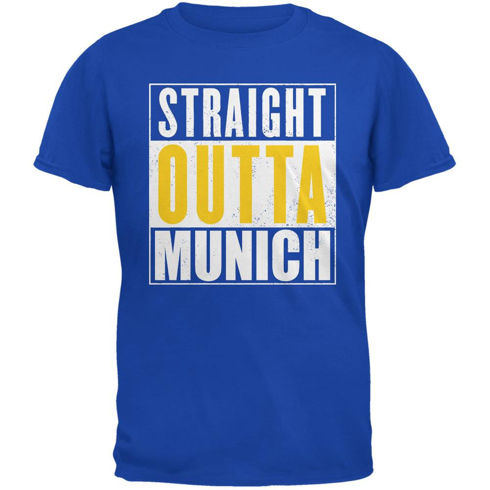 Oktoberfest - Straight Outta Munich Royal Adult T-Shirt Men's T-Shirts Old Glory 2XL Blue