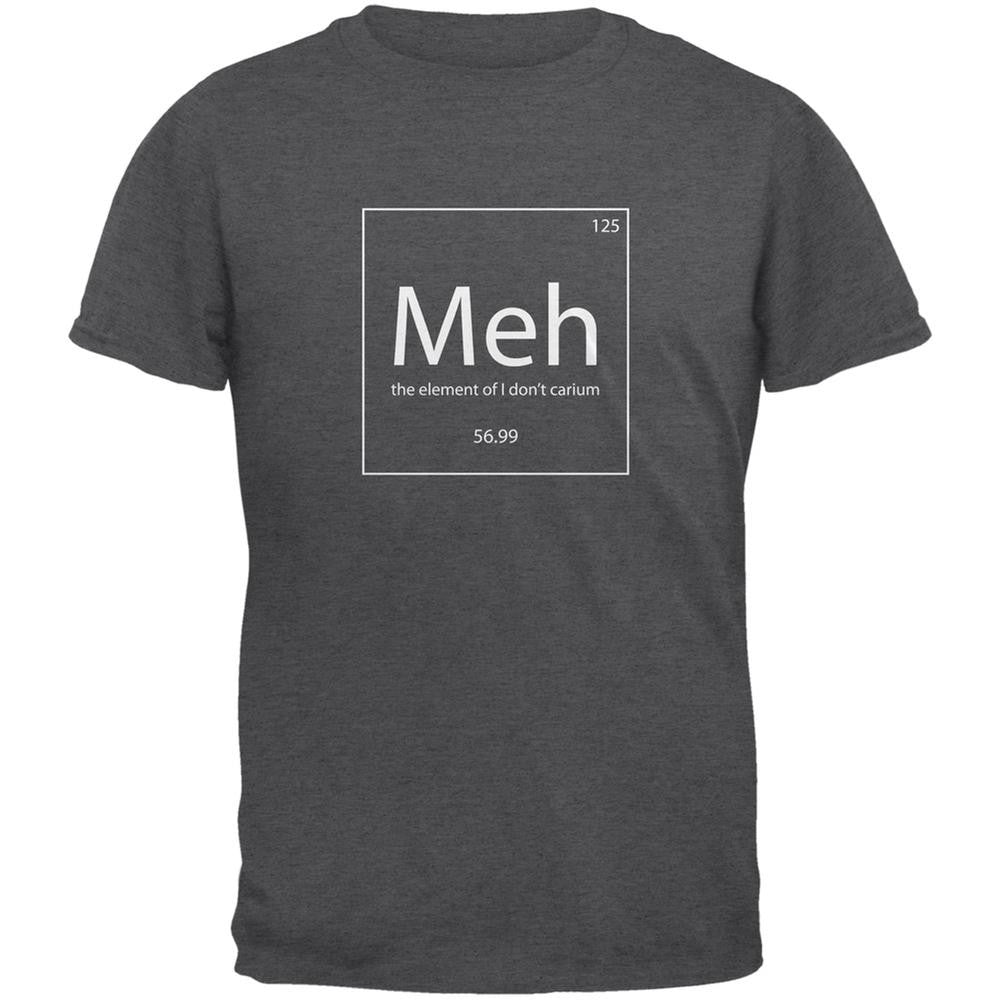 Meh Periodic Table Dark Heather Adult T-Shirt Men's T-Shirts Old Glory 2XL Grey