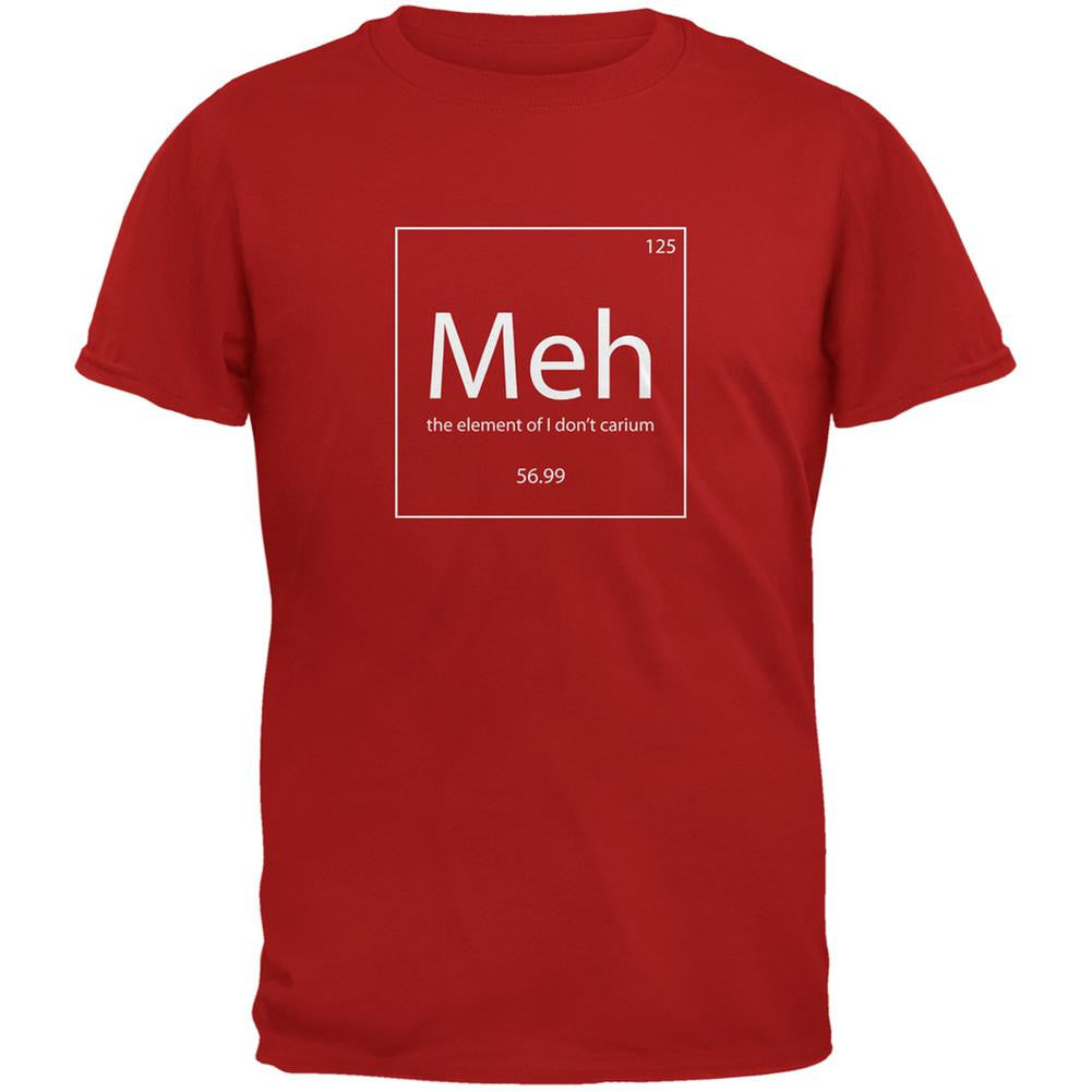 Meh Periodic Table Red Adult T-Shirt Men's T-Shirts Old Glory 2XL Red