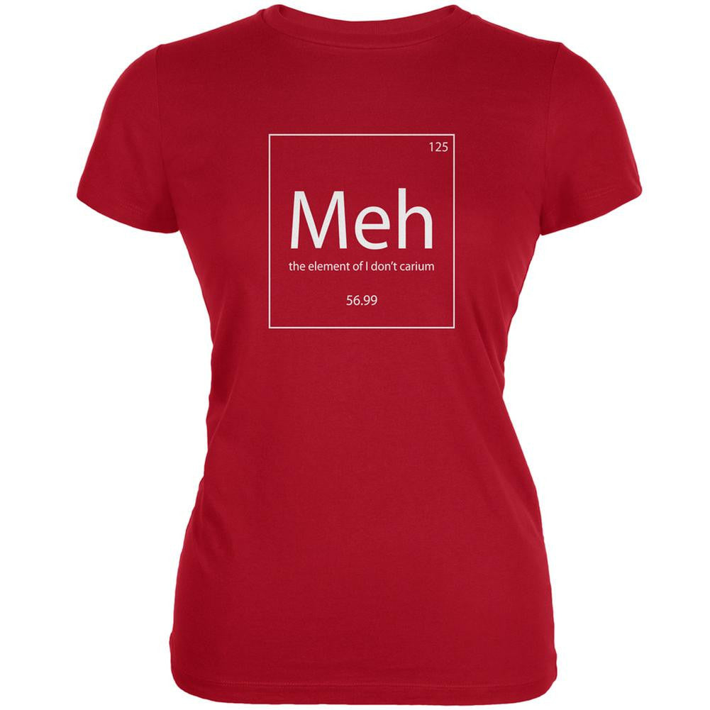 Meh Periodic Table Red Juniors Soft T-Shirt Juniors T-Shirts Old Glory 2XL Red