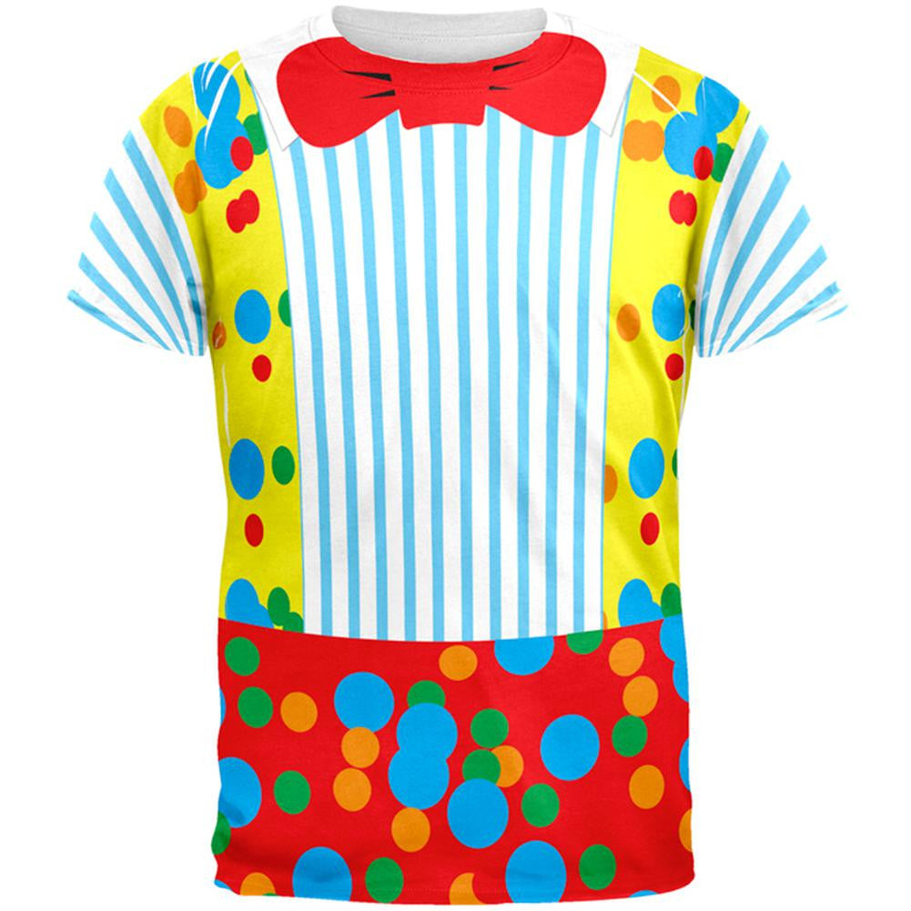 Halloween Clown Costume All Over Adult T-Shirt Men's T-Shirts Old Glory 2XL Multi