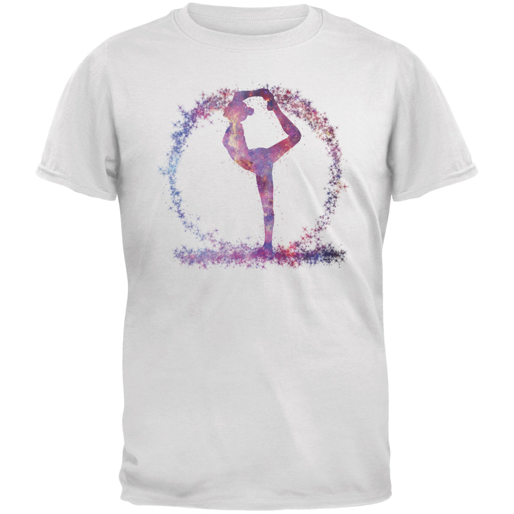 Galaxy Yoga Standing Lord of Dance White Youth T-Shirt Youth T-Shirts Old Glory YLG White