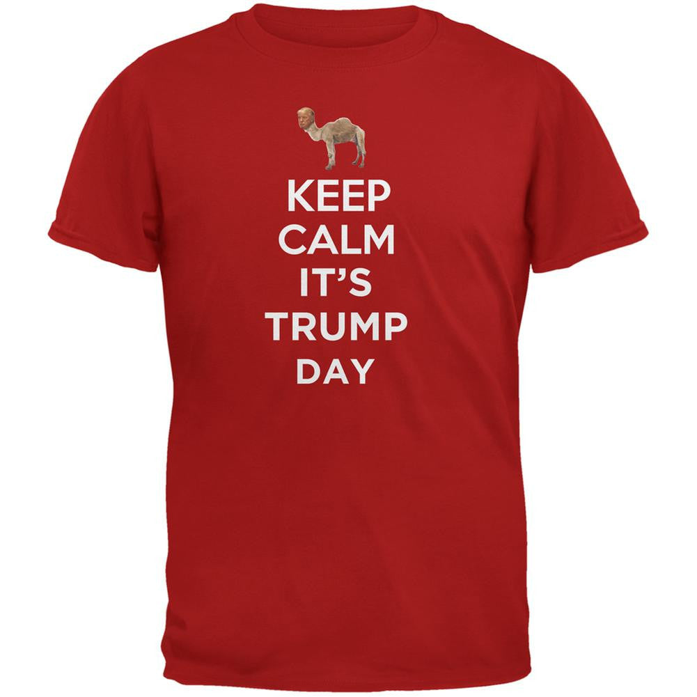 Election 2016 - Keep Calm It's Trump Day Shirt Red Adult T-Shirt Men's T-Shirts Old Glory SM Red