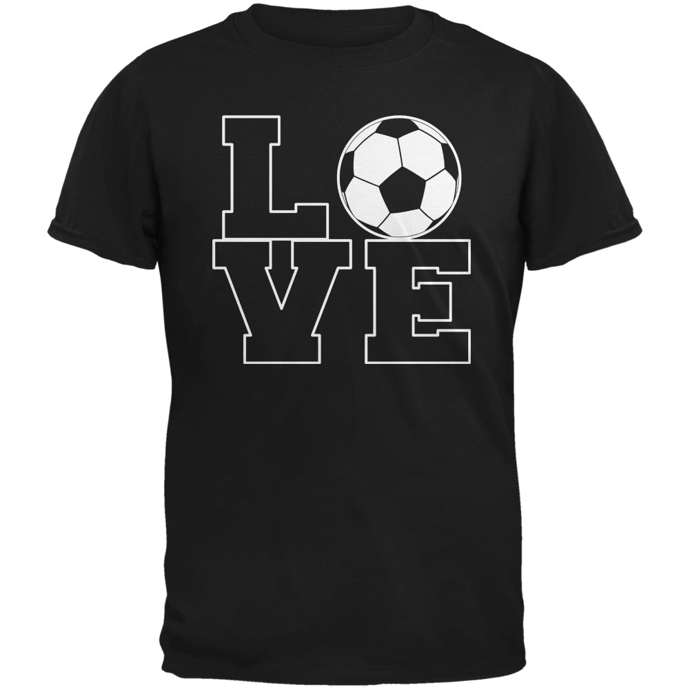 Soccer Love Black Adult T-Shirt Men's T-Shirts Old Glory 2XL Black