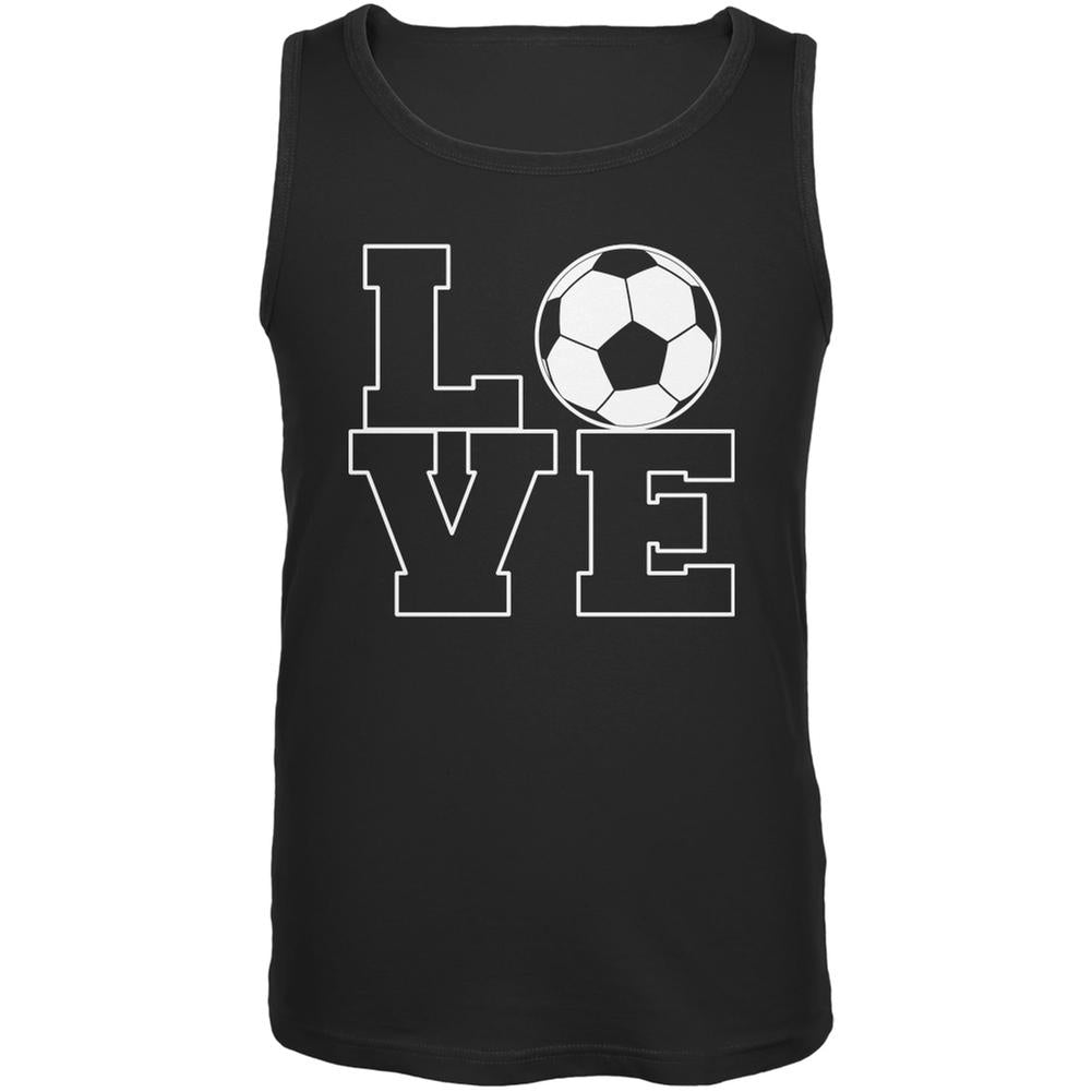 Soccer Love Black Adult Tank Top Men's Tank Tops Old Glory 2XL Black