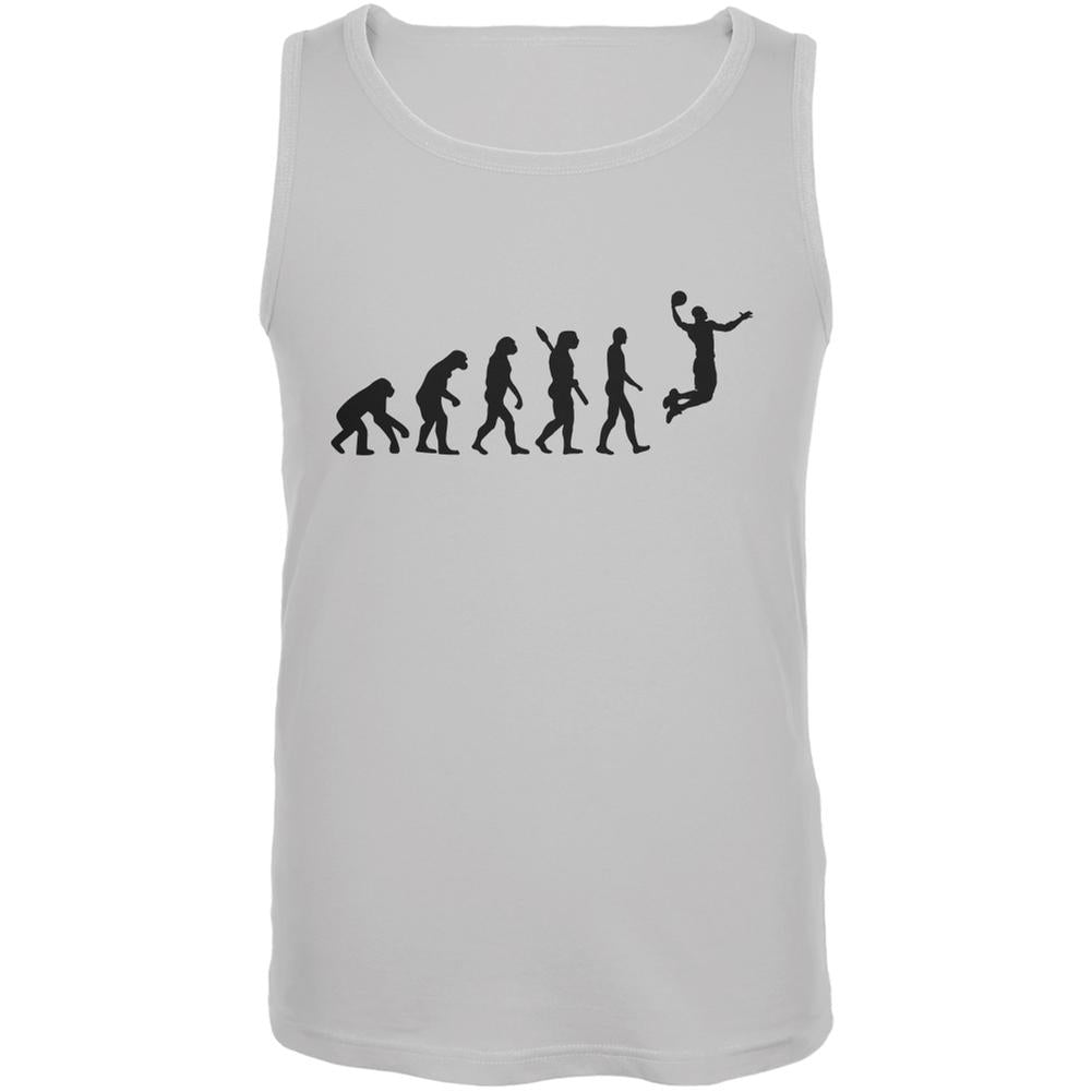 Basketball Evolution White Adult Tank Top Men's Tank Tops Old Glory 2XL White