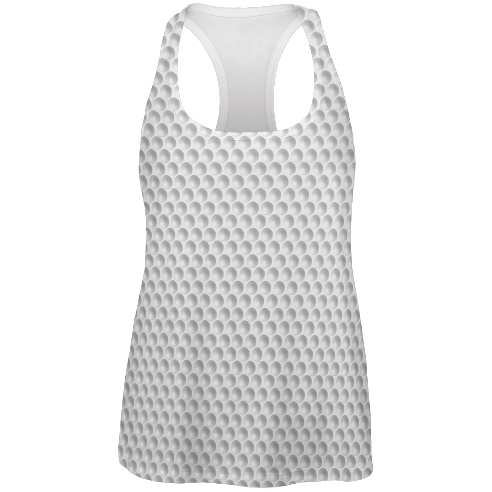 Golf Ball Costume White All Over Womens Racerback Tank Top Women's Tank Tops Old Glory 2XL White