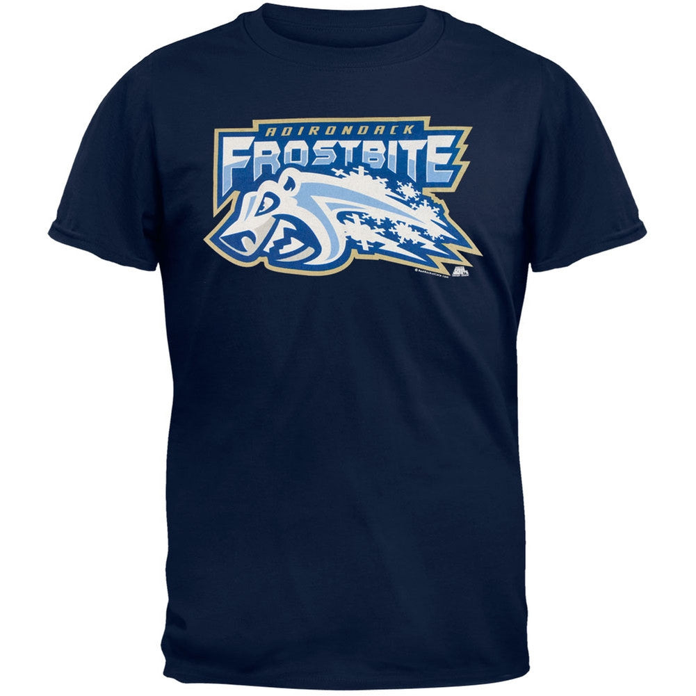 Adirondack Frostbite - Away Logo Navy Adult T-Shirt Men's T-Shirts Adirondack Frostbite
