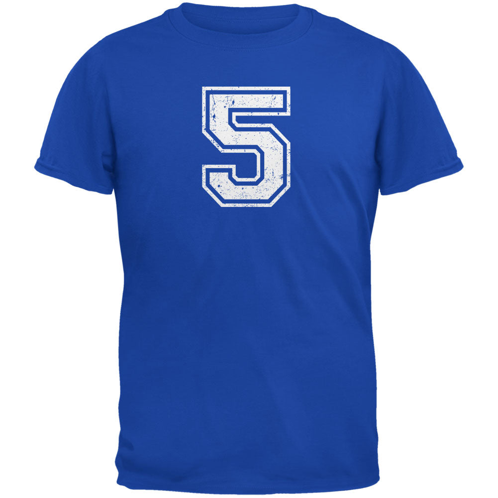 Birthday Kid Jersey 5 5th Fifth Royal Youth T-Shirt Youth T-Shirts Old Glory YSM Blue