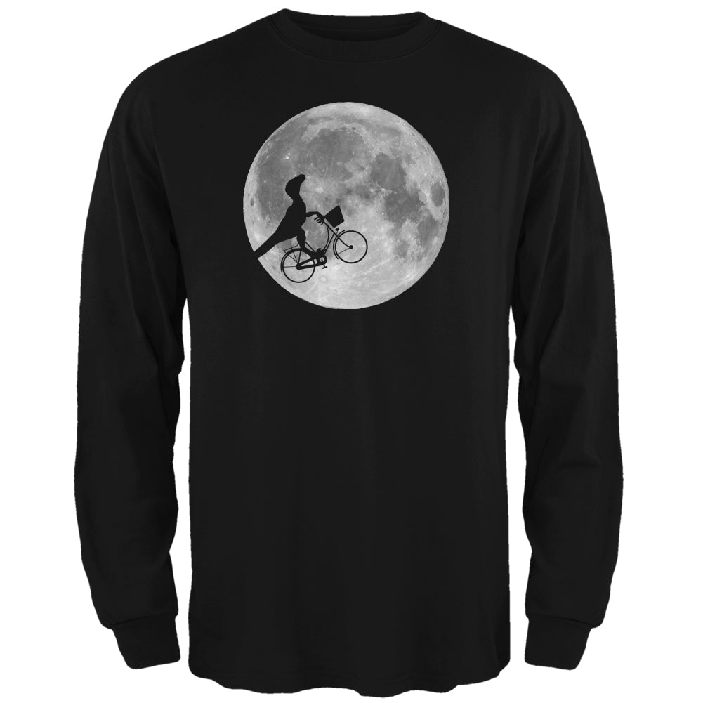 Across The Moon Dino Bike Black Adult Long Sleeve T-Shirt Men's Long Sleeves Old Glory 2XL Black