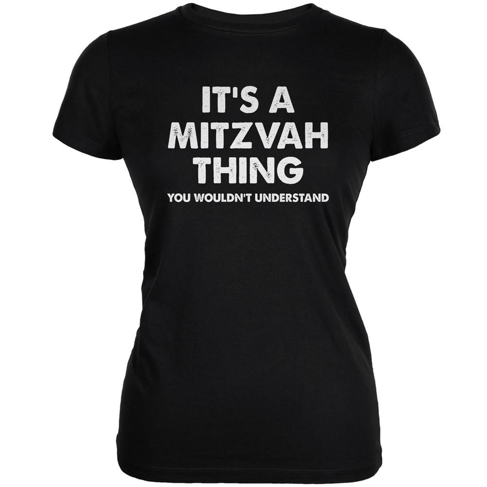 It's A Mitzvah Thing Black Juniors Soft T-Shirt Juniors T-Shirts Old Glory 2XL Black