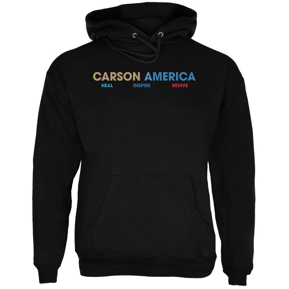 Election 2016 Ben Carson Heal Inspire Revive Black Adult Hoodie Men's Hoodies Old Glory 2XL Black