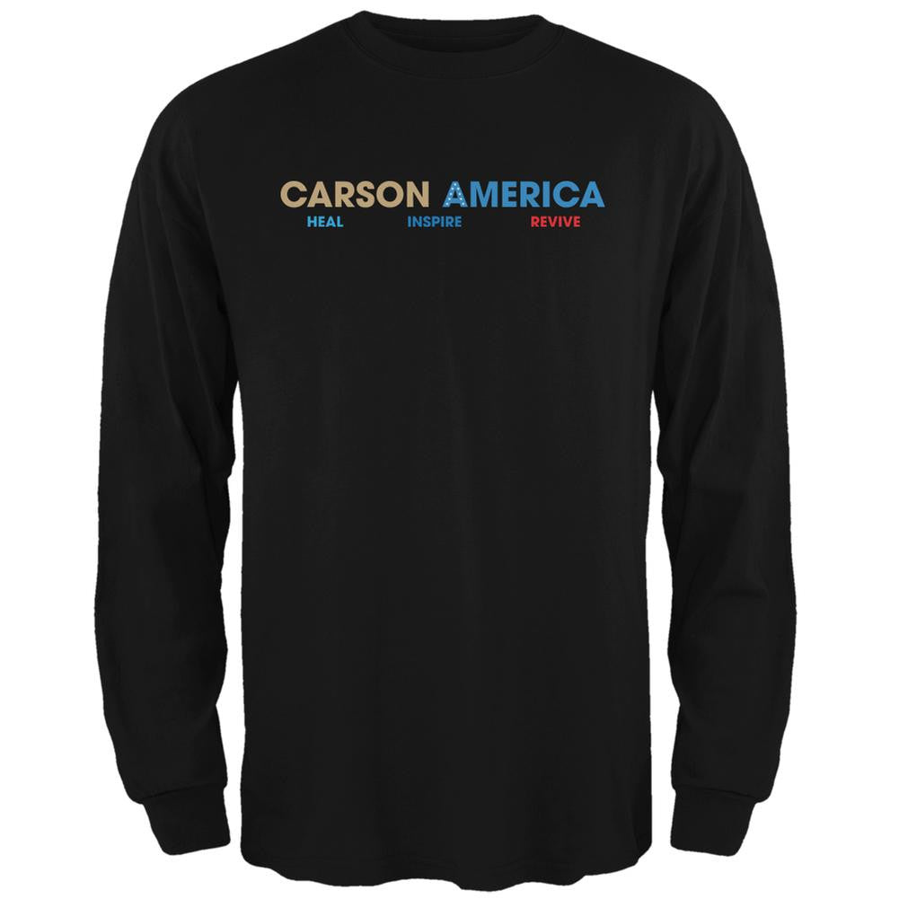Election 2016 Ben Carson Heal Inspire Revive Black Adult Long Sleeve T-Shirt Men's Long Sleeves Old Glory 2XL Black