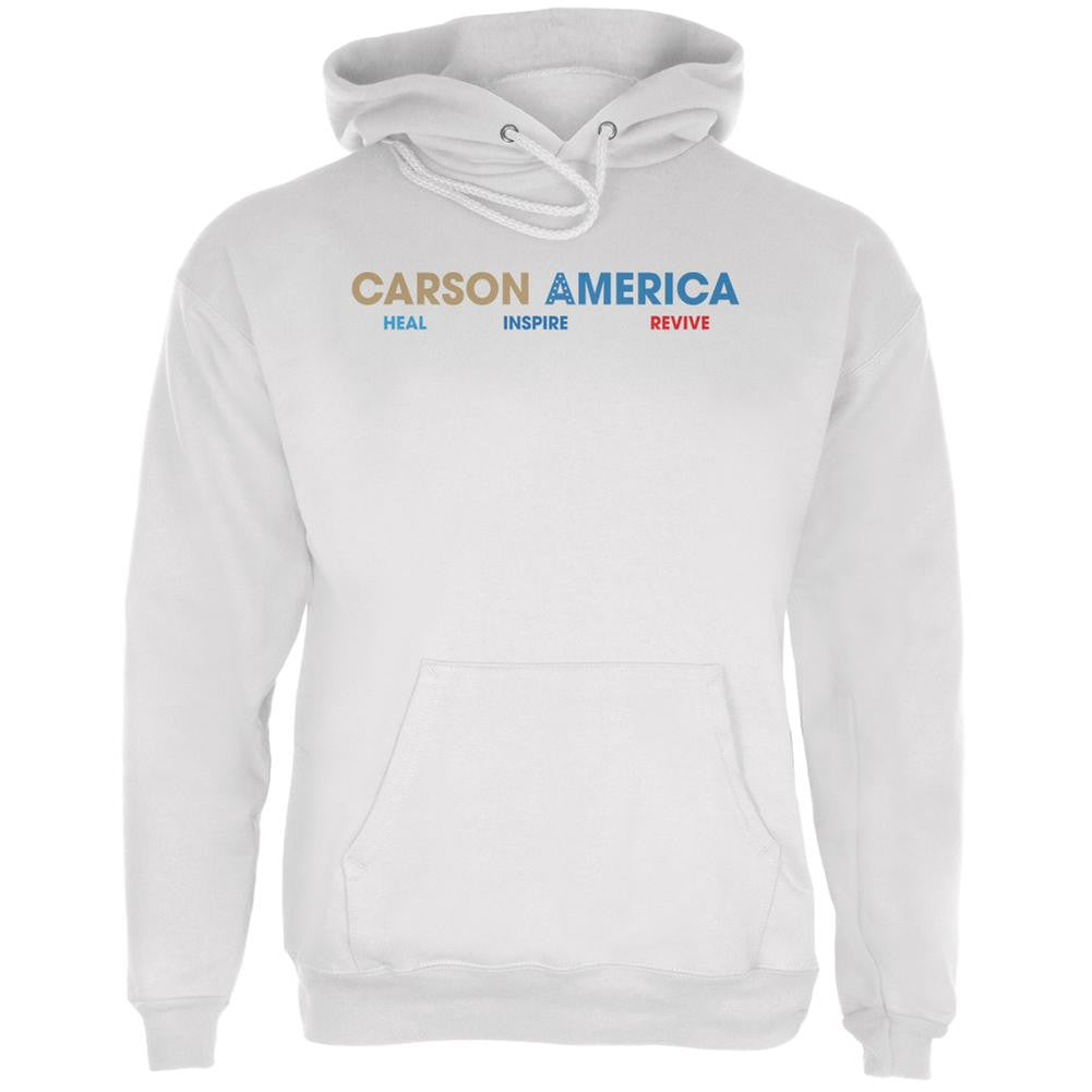 Election 2016 Ben Carson Heal Inspire Revive White Adult Hoodie Men's Hoodies Old Glory LG White