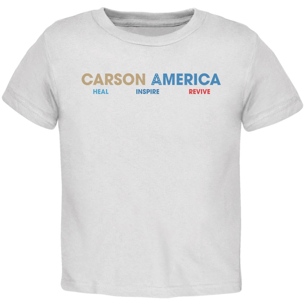 Election 2016 Ben Carson Heal Inspire Revive White Toddler T-Shirt Toddler T-Shirts Old Glory 2T White