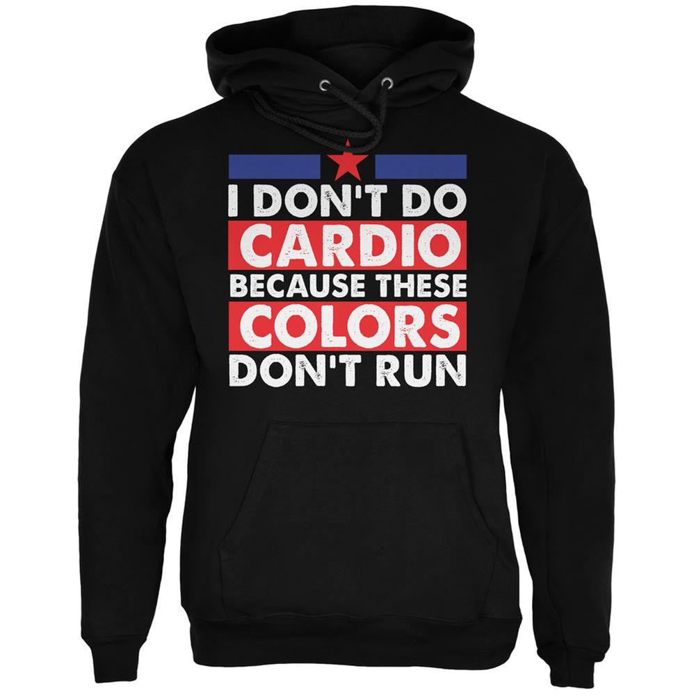 4th of July I Don't Do Cardio Black Adult Hoodie Men's Hoodies Old Glory 2XL Black