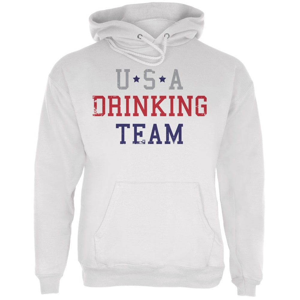 4th of July USA Drinking Team White Adult Hoodie Men's Hoodies Old Glory