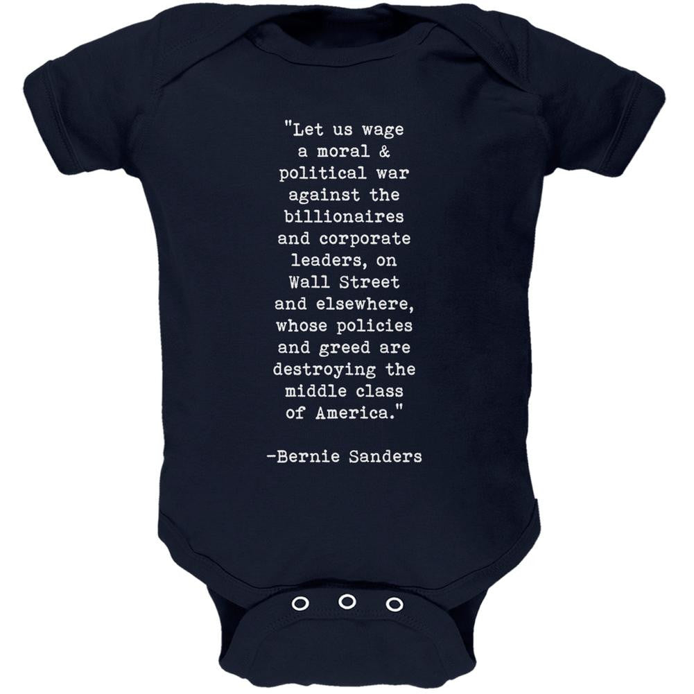 Election 2016 Bernie Sanders Quote Moral War Navy Soft Baby One Piece Baby One Piece Old Glory 0-3M Blue