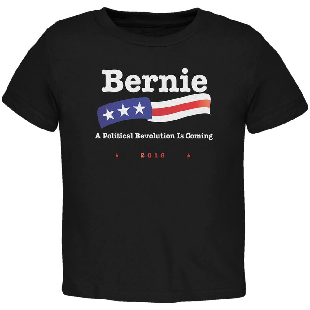 Election 2016 Bernie Sanders Revolution Black Toddler T-Shirt Toddler T-Shirts Old Glory 2T Black