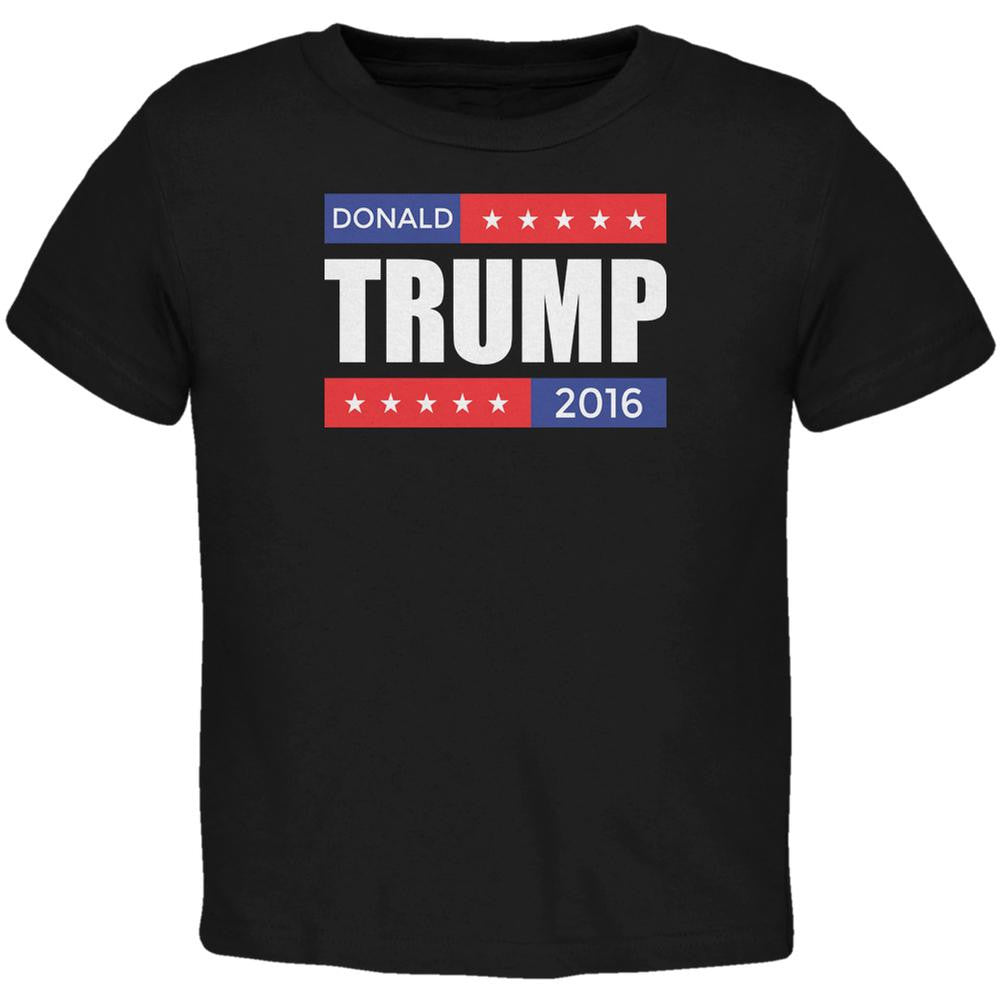 Election 2016 Donald Trump Stacked Black Toddler T-Shirt Toddler T-Shirts Old Glory 2T Black