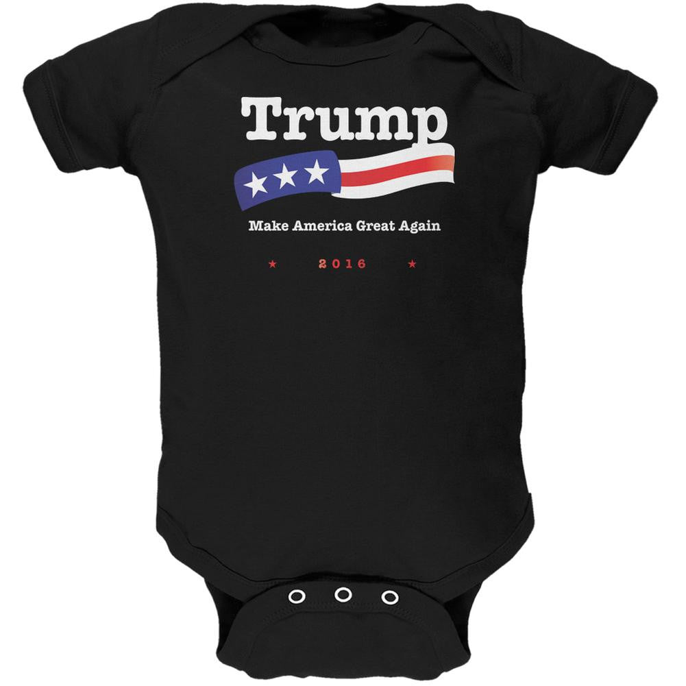 Election 2016 Trump Make America Great Black Soft Baby One Piece Baby One Piece Old Glory 0-3M Black