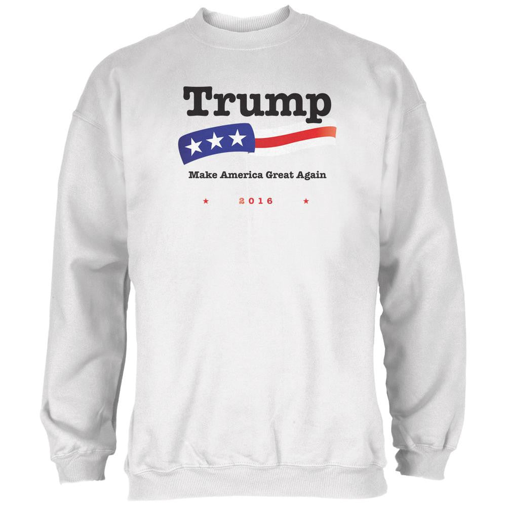 Election 2016 Trump Make America Great White Adult Sweatshirt Men's Sweatshirts Old Glory 2XL White