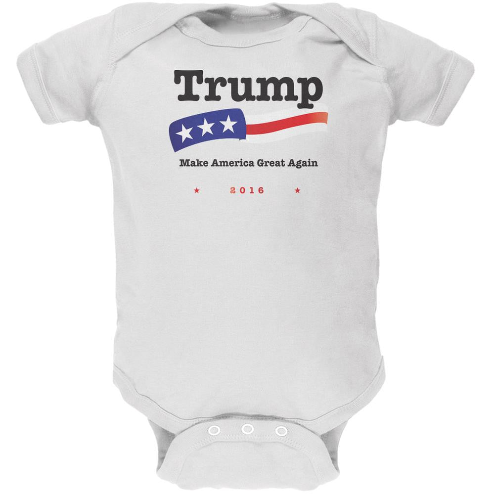 Election 2016 Trump Make America Great White Soft Baby One Piece Baby One Piece Old Glory 0-3M White