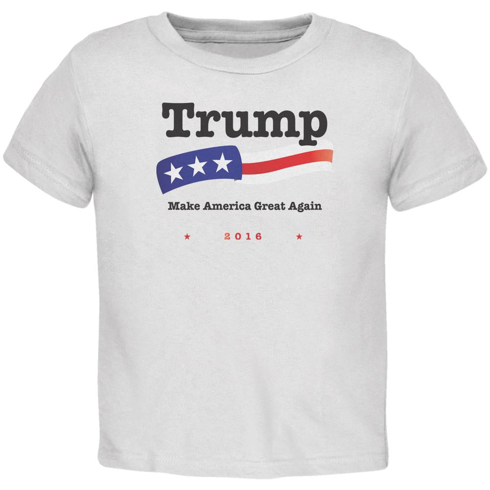 Election 2016 Trump Make America Great White Toddler T-Shirt Toddler T-Shirts Old Glory 2T White