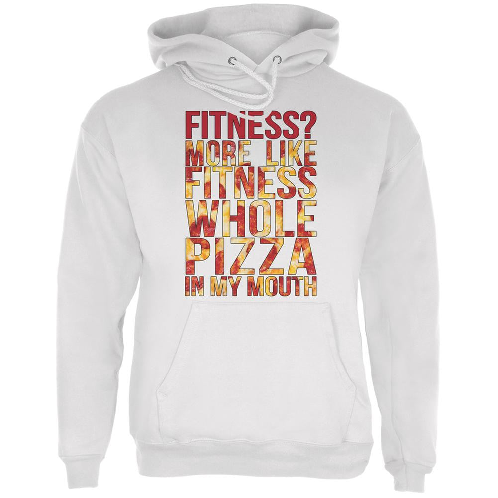 Fitness Whole Pizza In My Mouth White Adult Hoodie Men's Hoodies Old Glory LG White