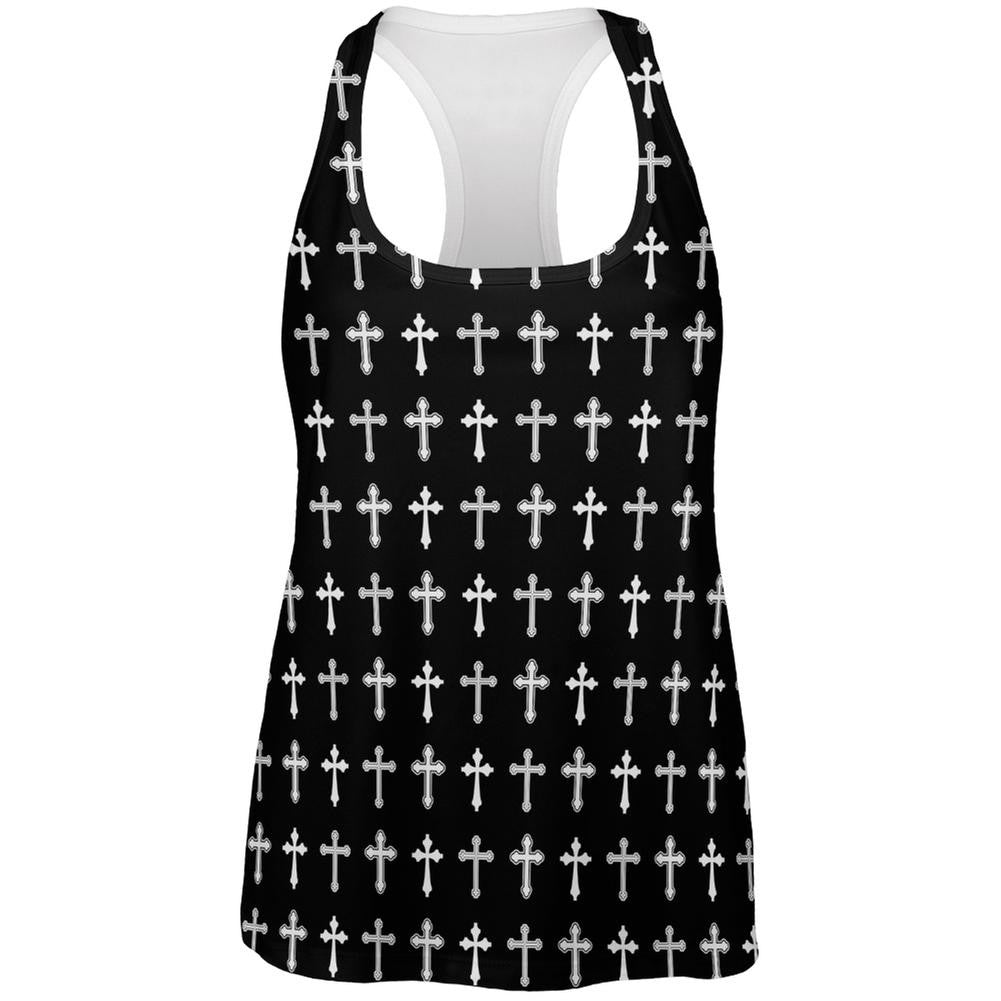 Crosses Pattern All Over Womens Racerback Tank Top Women's Tank Tops Old Glory 2XL Multi