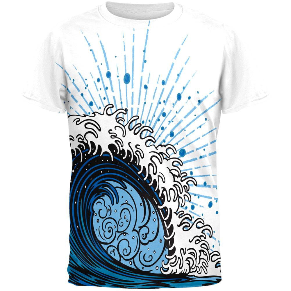 Asian Wave All Over Adult T-Shirt Men's T-Shirts Old Glory 2XL Multi
