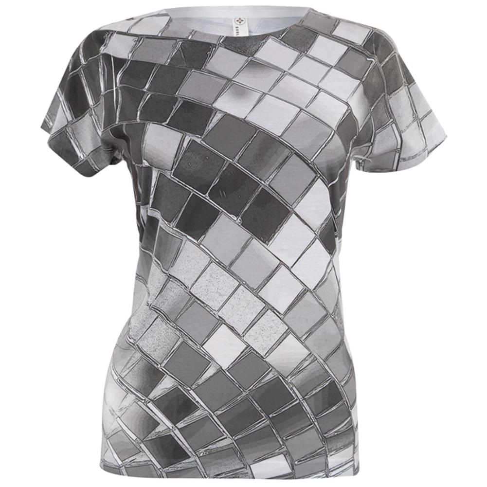 Non Metallic Disco Ball All Over Womens T-Shirt Women's T-Shirts Old Glory 2XL Multi