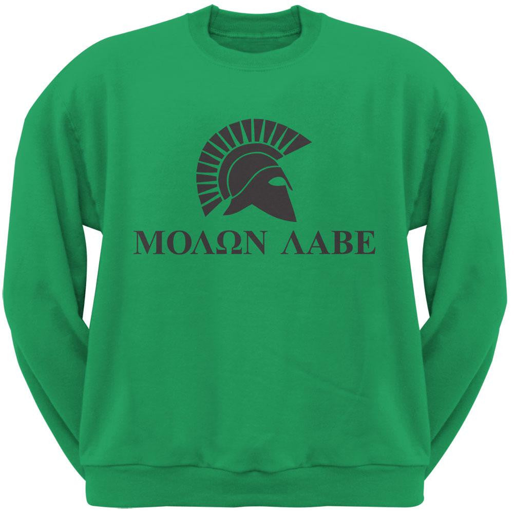 Molon Labe Helment Irish Green Adult Sweatshirt Men's Sweatshirts Old Glory